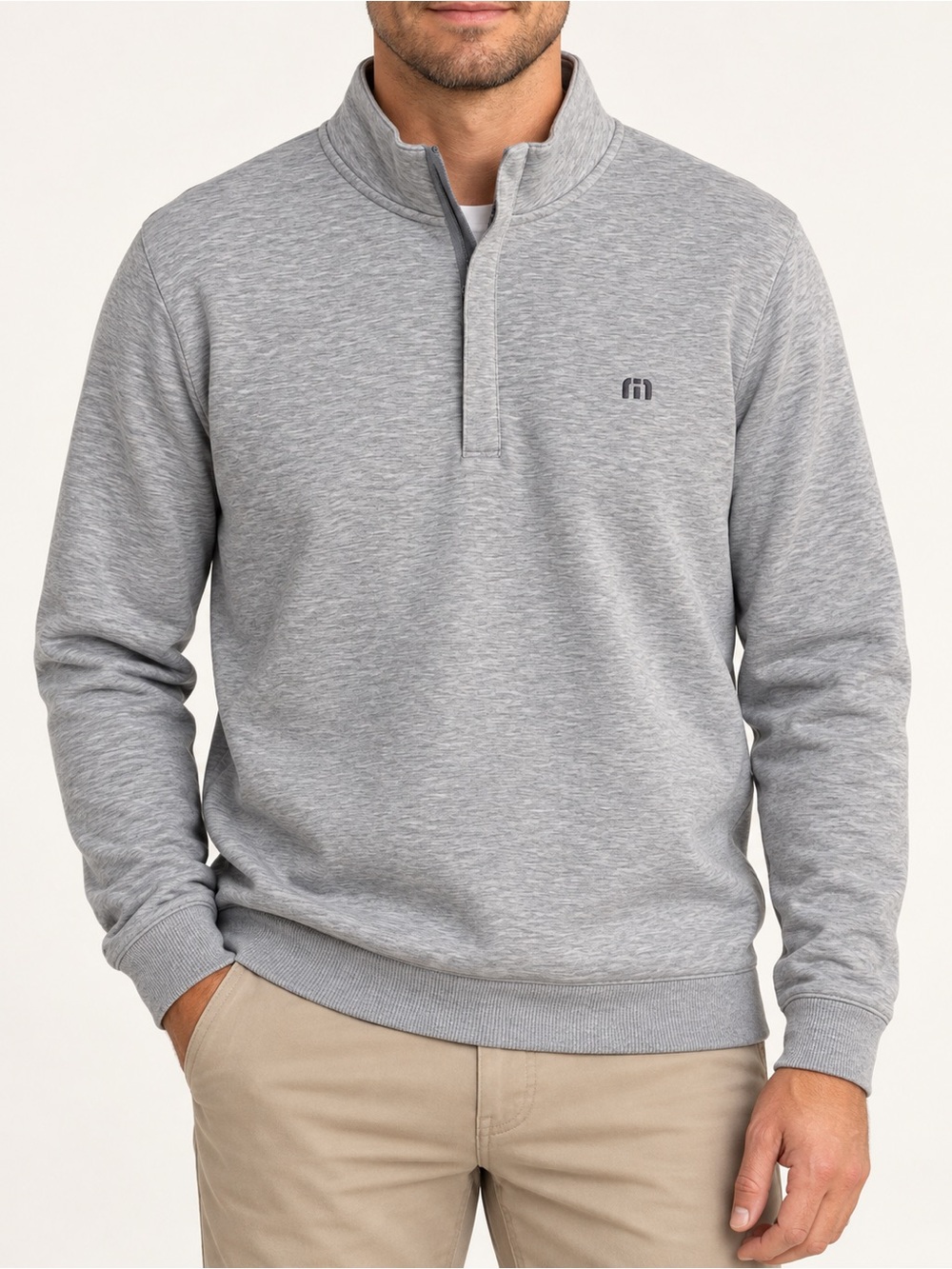 TravisMathew Heather Gray Quarter-Zip Pullover -XL